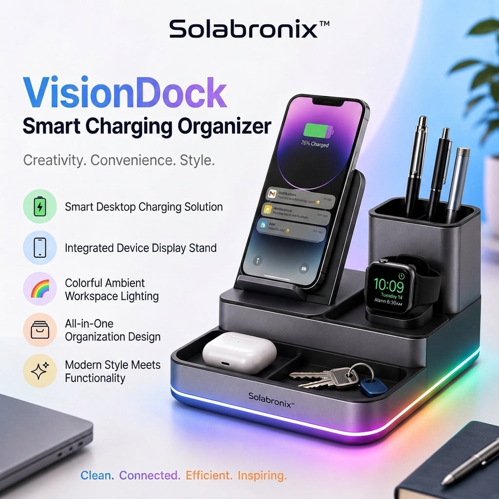 Solabronix™ VisionDock Smart Charging Organizer