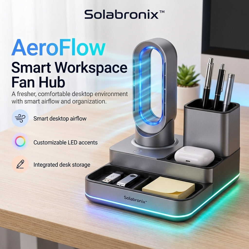 Solabronix™ AeroFlow Smart Workspace Fan Hub